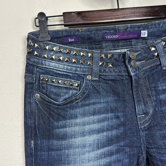 (R1) Vigoss Collection Women's Vintage 2000s Jeans,Size 29-7/8 Dark Blue - Picture 2 of 13